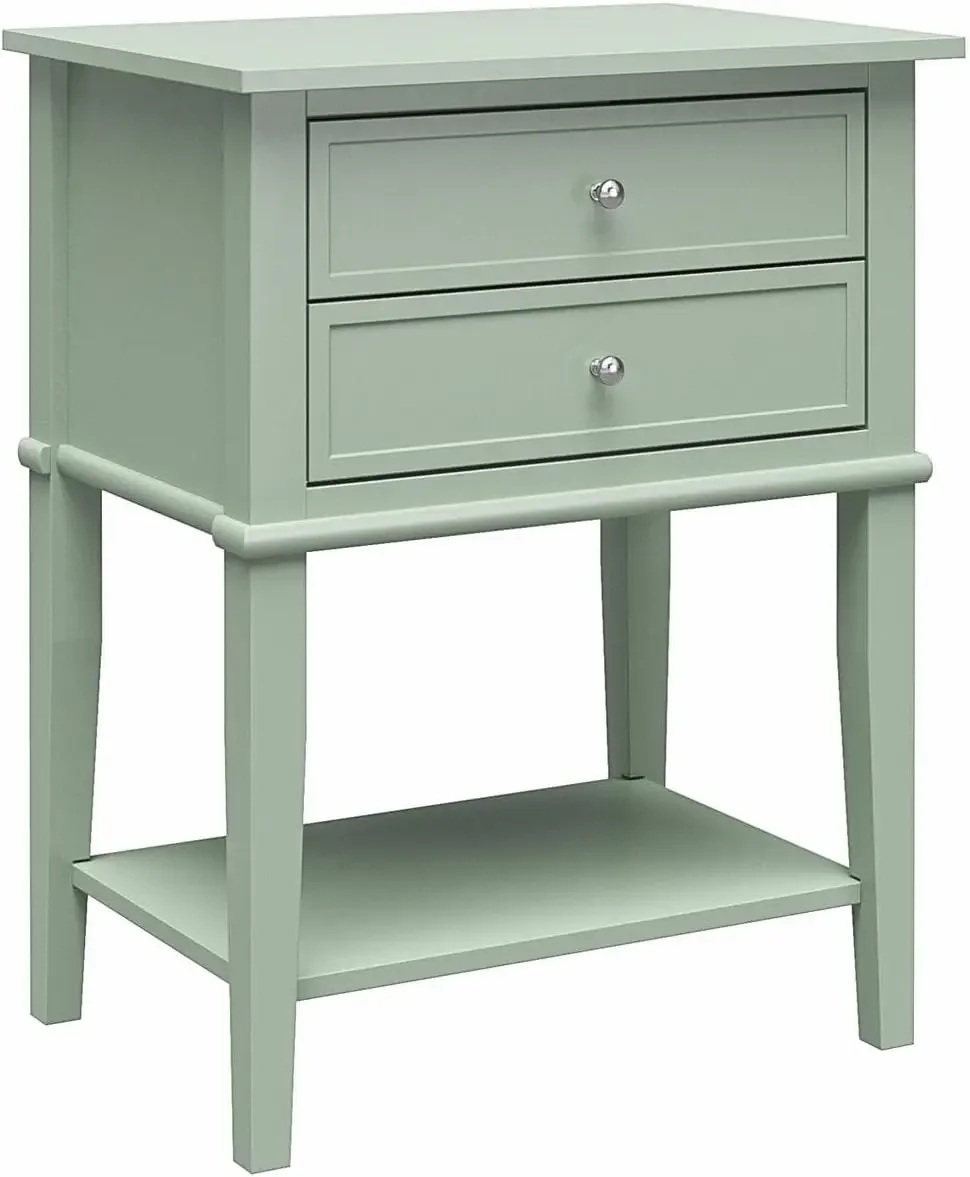 Home Franklin Accent Table with 2 Drawers, Pale Green