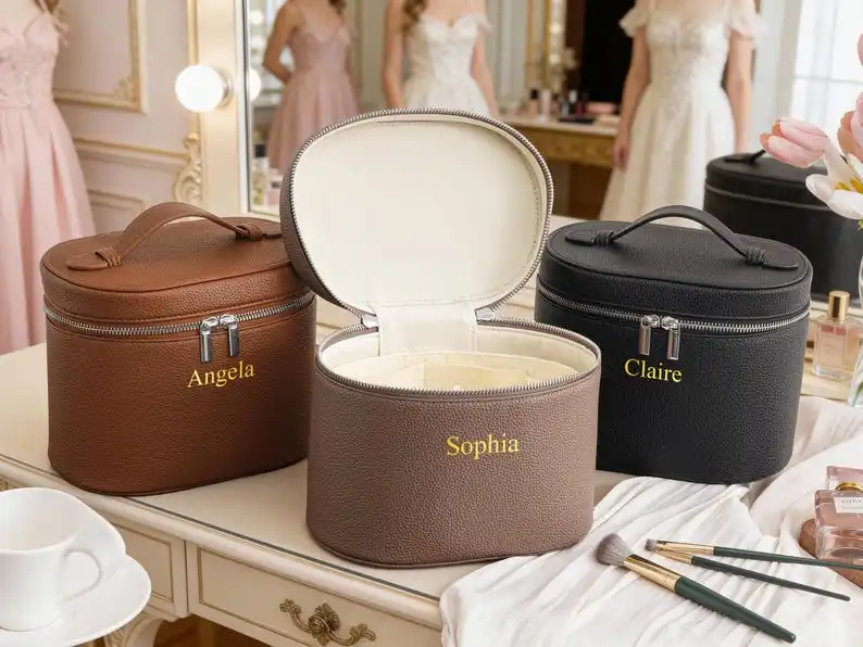 Personalisierte Reise-Kulturtasche mit Namen, tragbare PU-Leder-Aufbewahrungstasche mit separatem Waschfach-Organizer, ideal für Sie – Detail 3