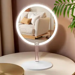 Vanity Makeup Mirror with Lights, Adjustable Brightness, 3 Colors LEDs, Flexible Multi-Angle for Makeup and Valentines Day Gifts