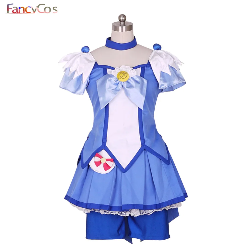 Anime Glitter Force Aoki Reika Glitter Breeze Cure Beauty Dress Smile PreCure Cosplay Costume Adult Halloween Costumes for Girl