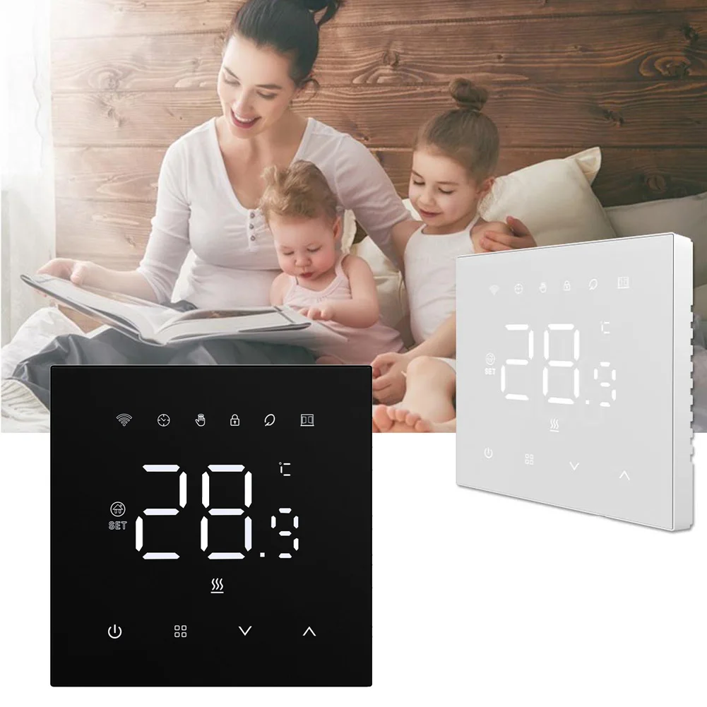 1PCS For For Life Alec Panel Thermostat Adjustable Backlight Brightness APP Voice Control 86x86x40mm 2sizes Optional