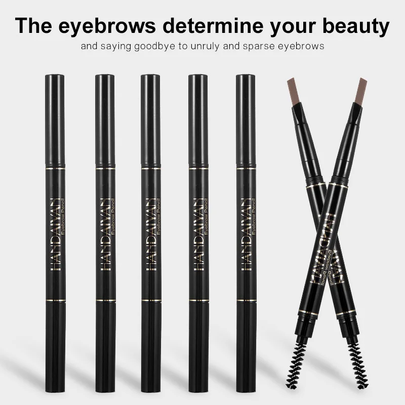 Waterproof Eyebrow Pencil Dark Brown, Premium Eye Brow Pencil Brn with Spoolie Brush, Longwearing for Perfect Brows