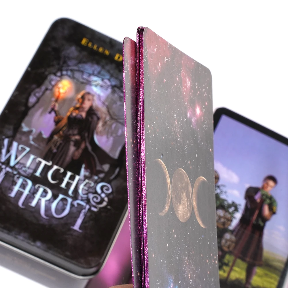 Witches Tarot Deck Tarot Beginner in a Tin Metal Box High Quality 78 Card Gilded Edge Paper Booklet Based Rider Tarot