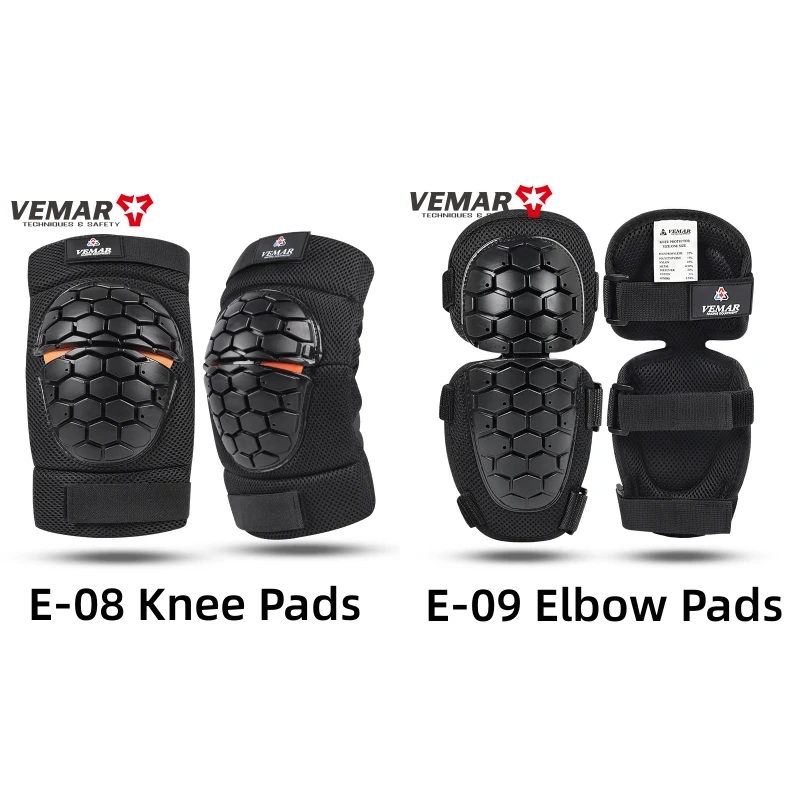 

VEMAR E-08+E-09 Motocross Elbow Pads Knee Brace Summer Bike Sports Protection Anti-fall Riding Motorcycle Elbow Pads Knee Pads