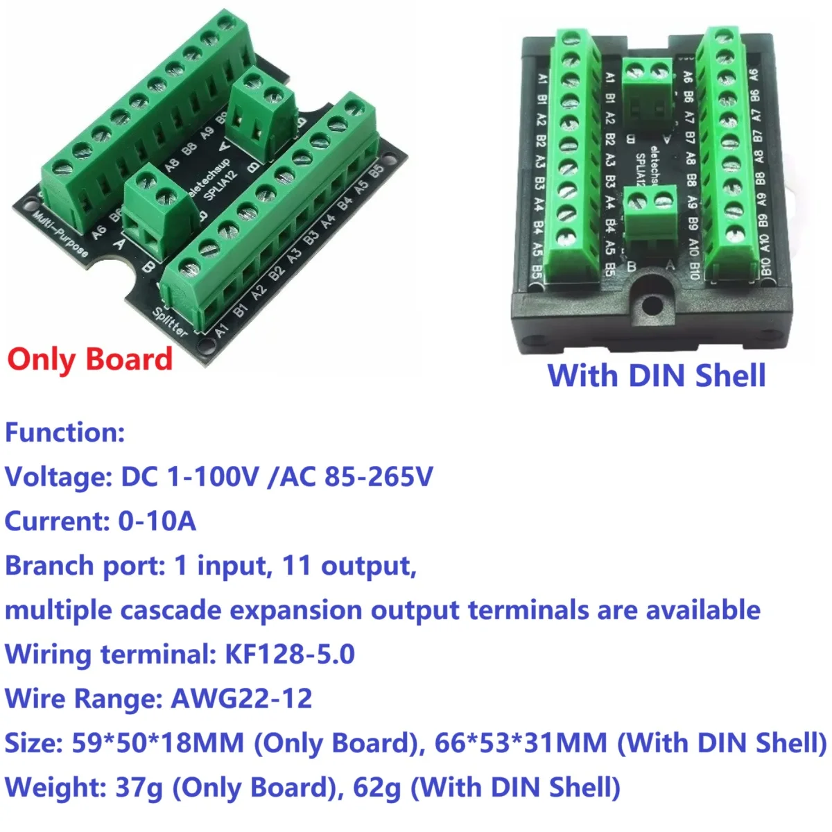 Conector de Red en Anillo Maestro-Esclavo RS485 I2C CAN 1-Wire BUS Hub Splitter para ESP32, IO Remoto, Inversor FV, PLC, HMI, PTZ, Impresora, LED