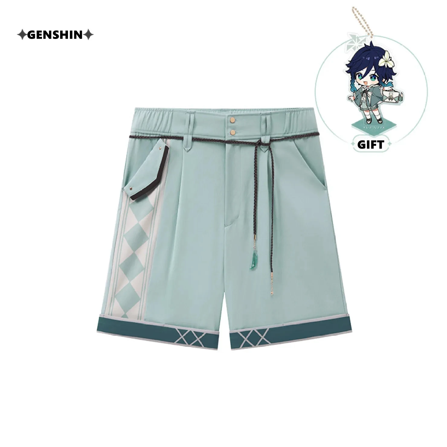 [Genuine] Game GENSHIN IMPACT Venti Themes Impressions Casual Shorts Anime Cosplay Costumes Barbatos Pants Acrylic Pendant Gift