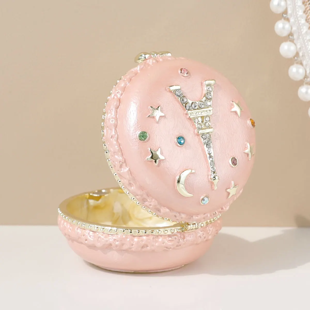 1Pc Macaron Jewelry Box, Macaron Cute Pill Box, Colorful Macaron Jewelry Storage Box, Cute Candy Shape Storage Box Organizer