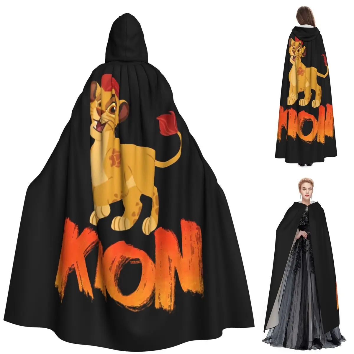 Capa larga con capucha de la Guardia de León Kion, disfraz Medieval de bruja, capa de Cosplay, fiesta de Halloween, adulto, Unisex