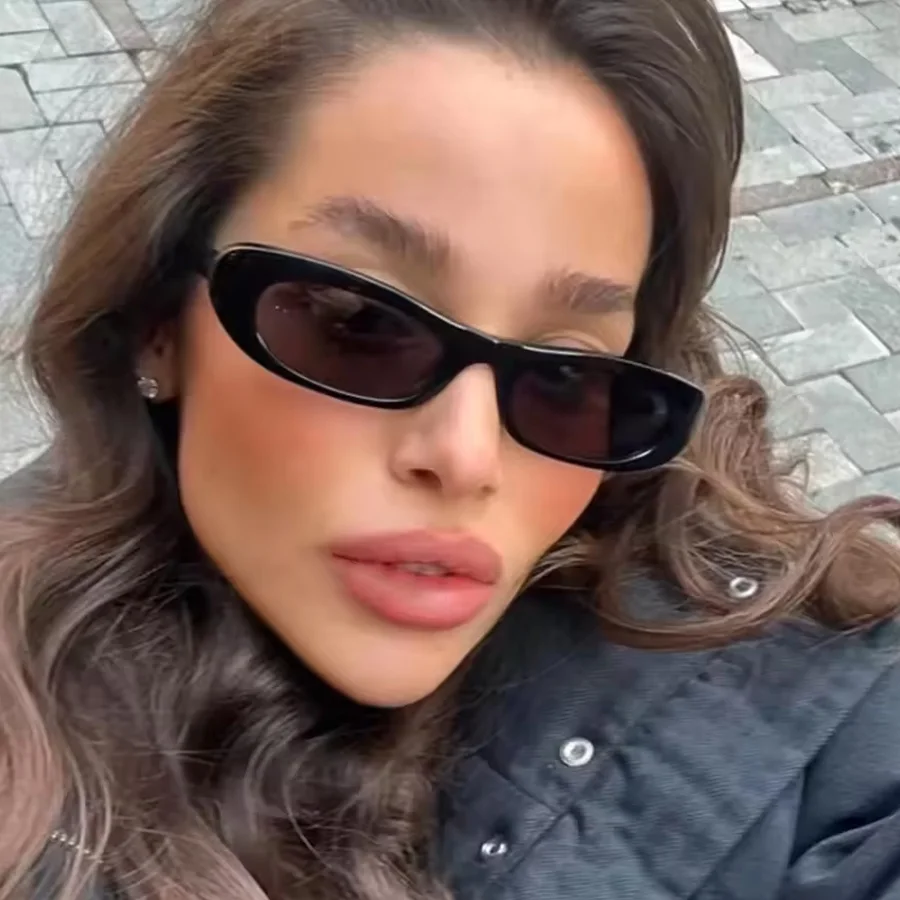 Modische Cat Eye schwarze Damen-Sonnenbrille mit kleinem Rahmen, Frühlings- und Sommerurlaub, Strandparty, Herren-Accessoires