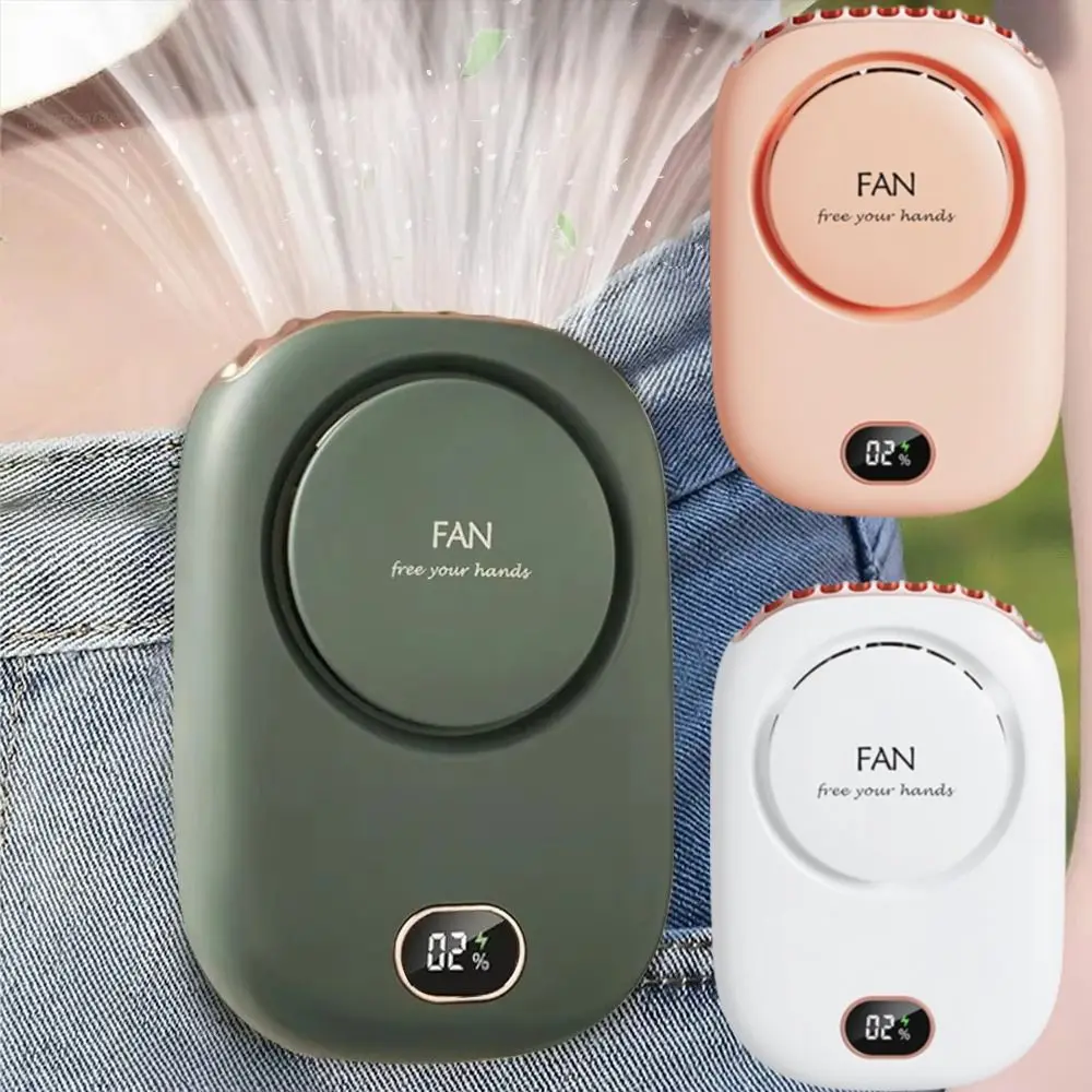 

2000 mAh Battery Hanging Neck Fan Adjustable Lanyard USB Rechargeable Neckband Fan Green/ Pink/ White Mini Size