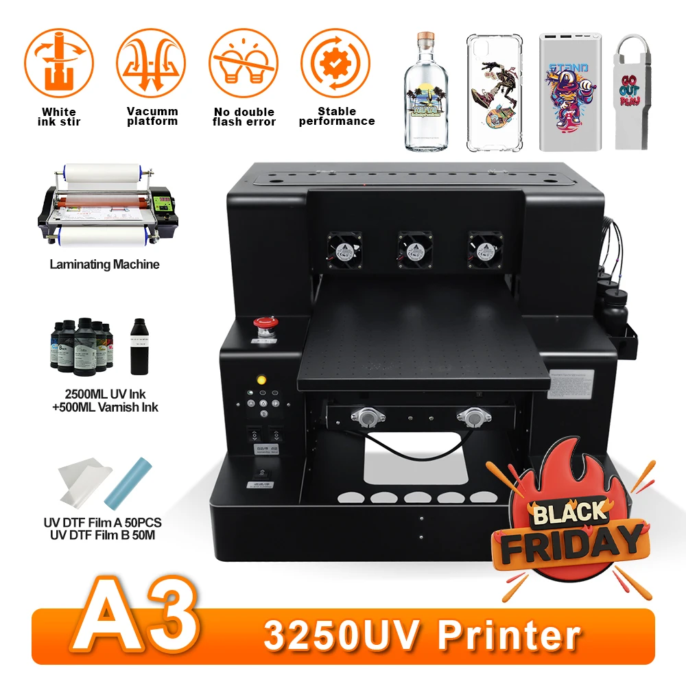 A3 UV DTF Printer For L805 UV Printer Flatbed UV Printing Machine for UV Stickers Print Metal Acrylic Wood A3 3250 UV Printe