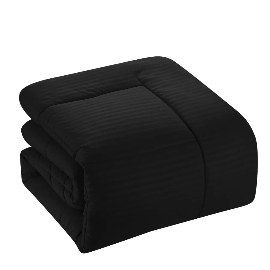 Black 8 Piece Comforter Set with Sheets Queen