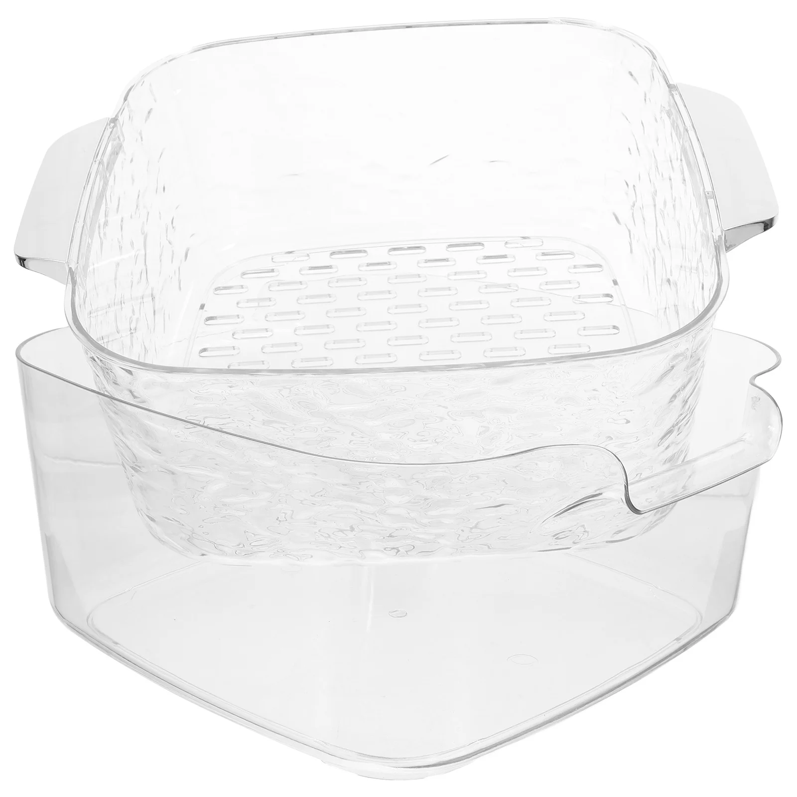 

Double Layer Fruit Vegetable Washing Basket Kitchen Strainer Bowl Efficient Drainage Reusable Plastic Colander Household