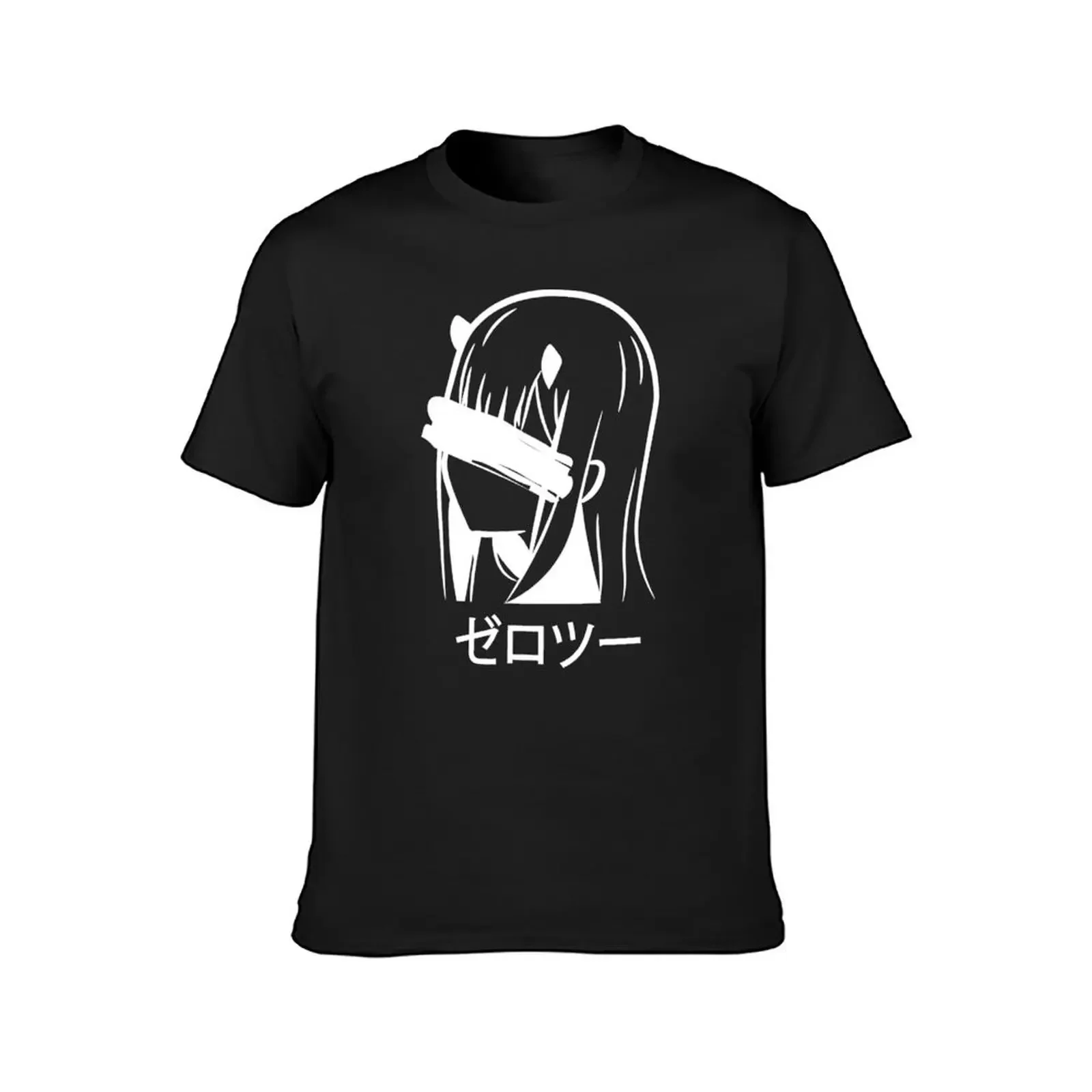 White Zero Two :3 T-Shirt designer shirts cotton graphic tees vintage cotton t shirt men