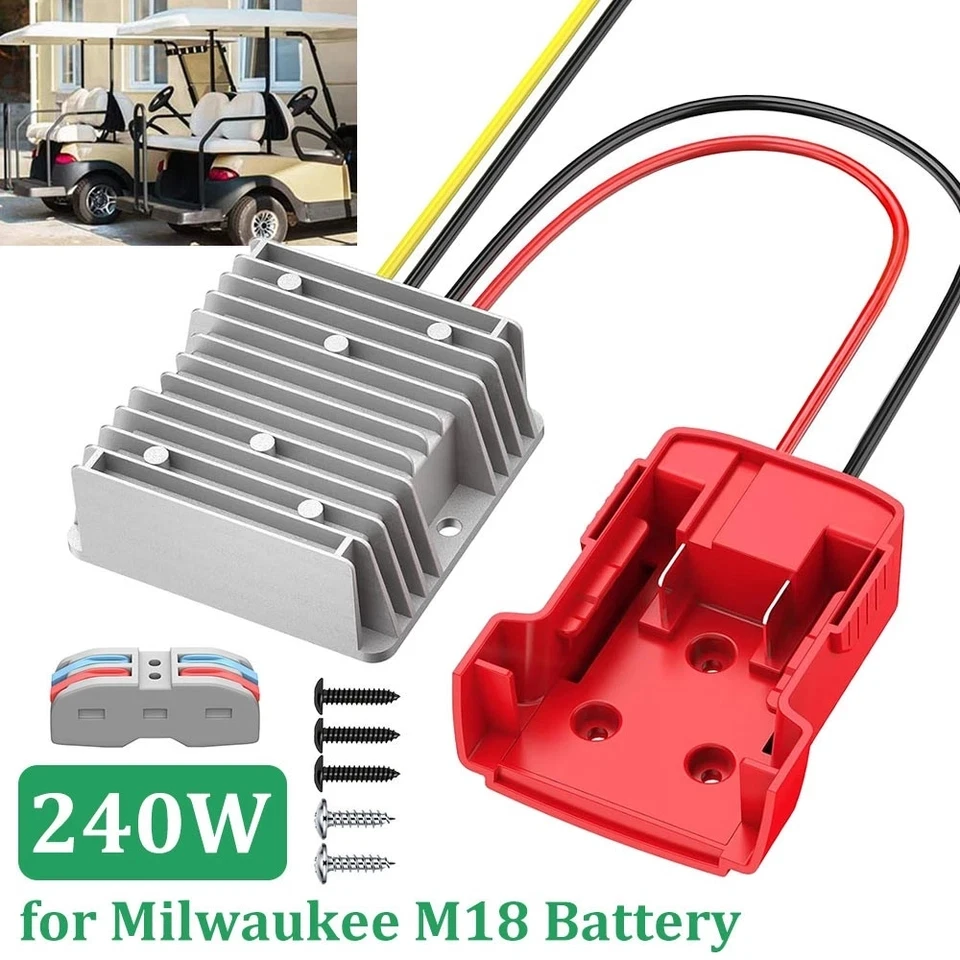 

Понижающий преобразователь напряжения постоянного тока для Milwaukee, 18 В до 12 В, аккумуляторная док-станция, инвертор 180 Вт, адаптер «сделай сам», понижающий регулятор