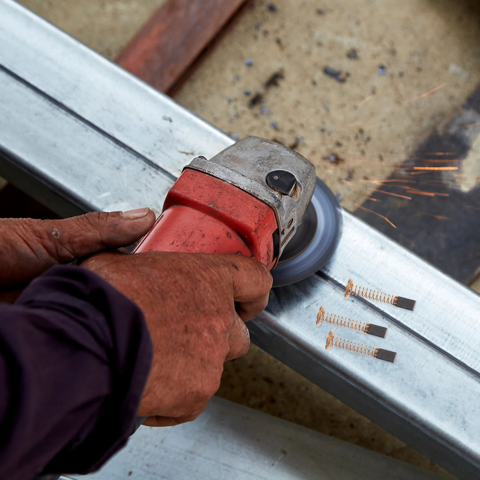 

4 Pcs Brushes for Electric Motor Power Tool Replacement Parts Grinder Power Tool Replacement Parts Angle Table Saw DIY Project