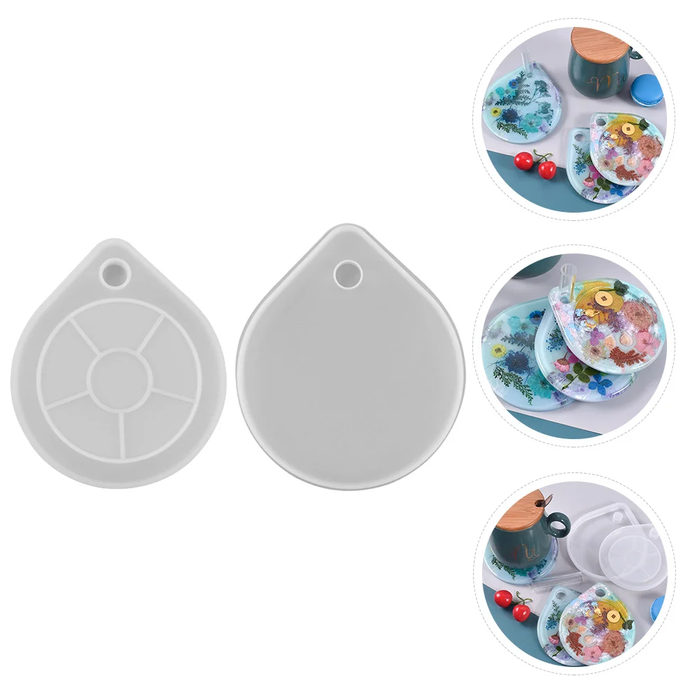 

2pcs Crystal Epoxy Coaster Mold Silicone Diy Resin Molds For Home Decor Craft Making Durable Non-Stick Creative Irregular Design