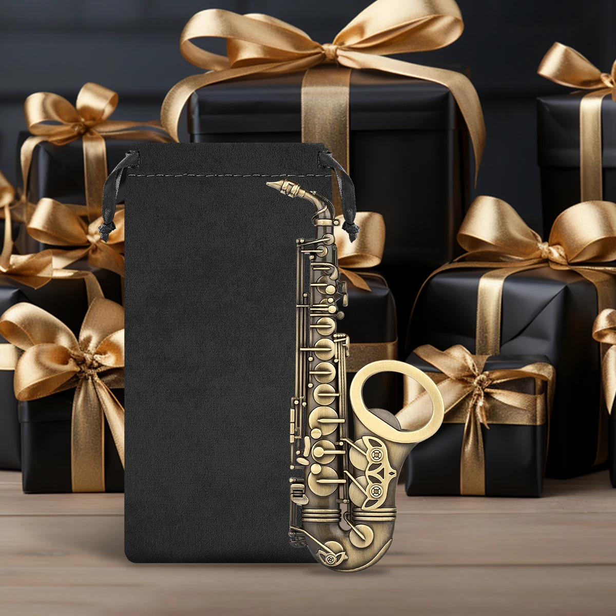 Saxophone Shaped Bottle Opener Gold/Silver/Bronze Metal Beer Opener Gift for Saxophonist Birthday Gifts for Men Women Bar Tools