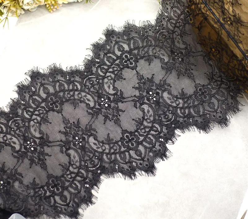 3 متر سعر الجلد ودية رمش الدانتيل تقليم DIY بها بنفسك الأسود التطريز الدانتيل تقليم صدفي اليدوية الخياطة الحرفية الملابس الداخلية الملحقات