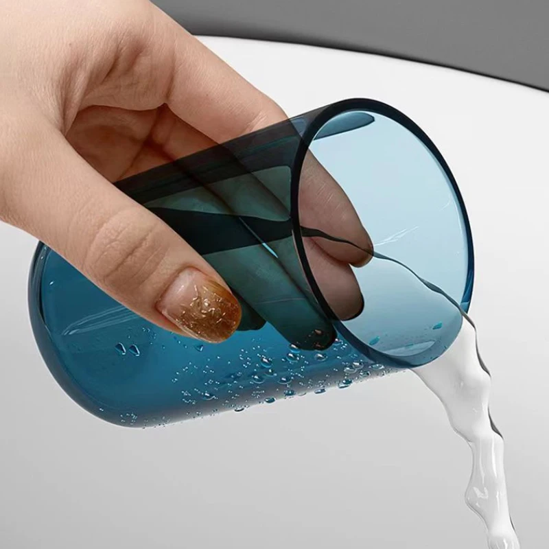 Grande capacidade casal cor sólida transparente bucal copo estilo nórdico escova de dentes copo transparente bucal copo plástico