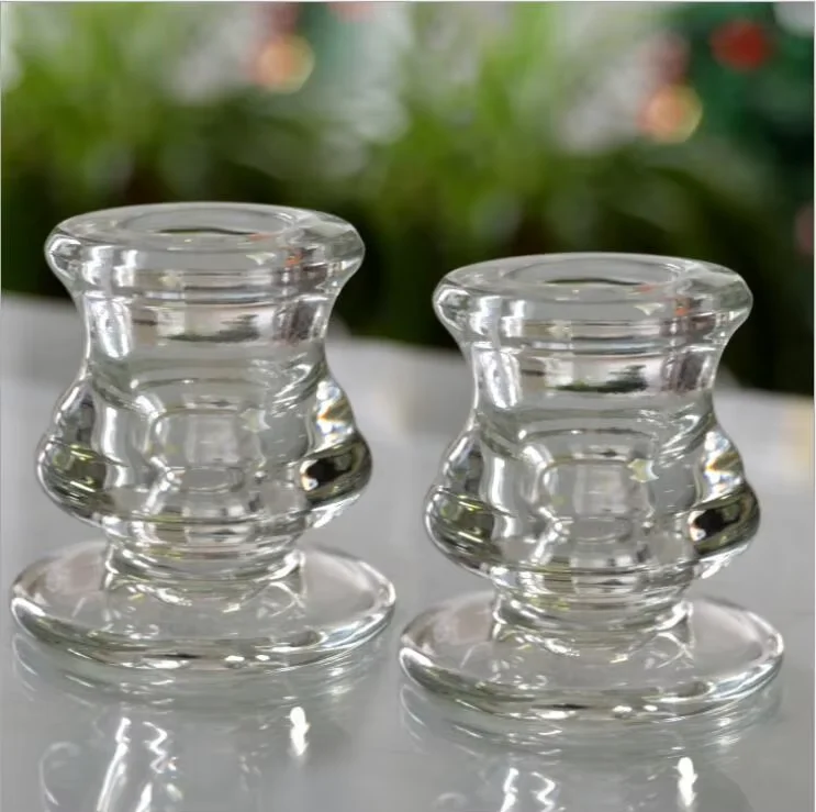 5.6 x 6.3cm Transparent Glass Candlestick, Candle Holder