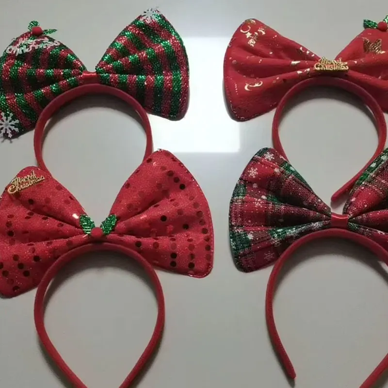 30Pcs 14.5x20CM Stripe Fabric For Large Bowknot Material DIY Hairband Christmas Festive Decoration Material for Headband