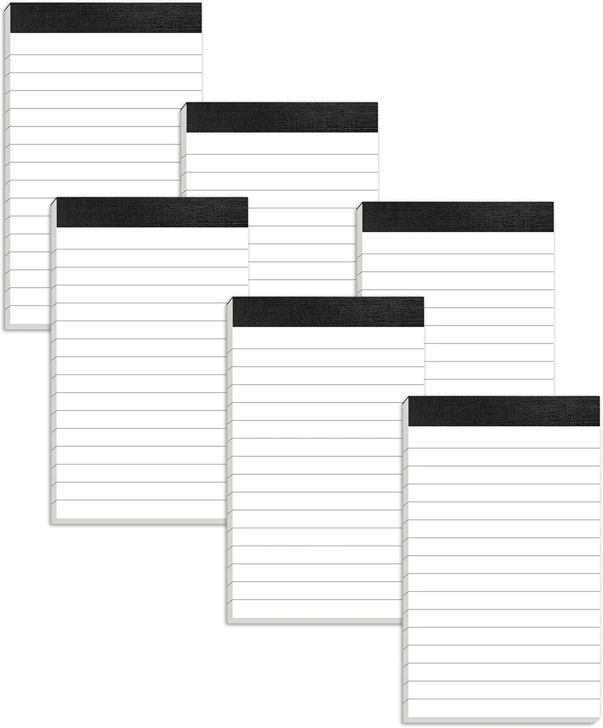 Compact 6 Pack Lined Notepads for Notes and Planning