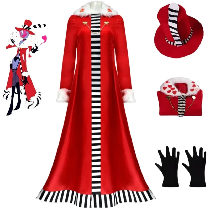 ❤ Disfraces de fantasía Valentino para mujer, disfraz de Anime Hazbin Hotel, vestido, guante, disfraces de Cosplay, disfraz exquisito de Hotel Hazbin de Anime ★ ❤ ★