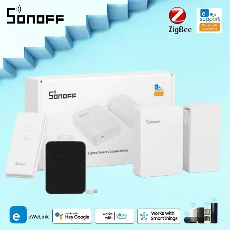 SONOFF ZB Curtain Zigbee Smart Curtain Motor Switch 5V/1A Easy Install Remote APP Voice Control Works With Alexa Google Home