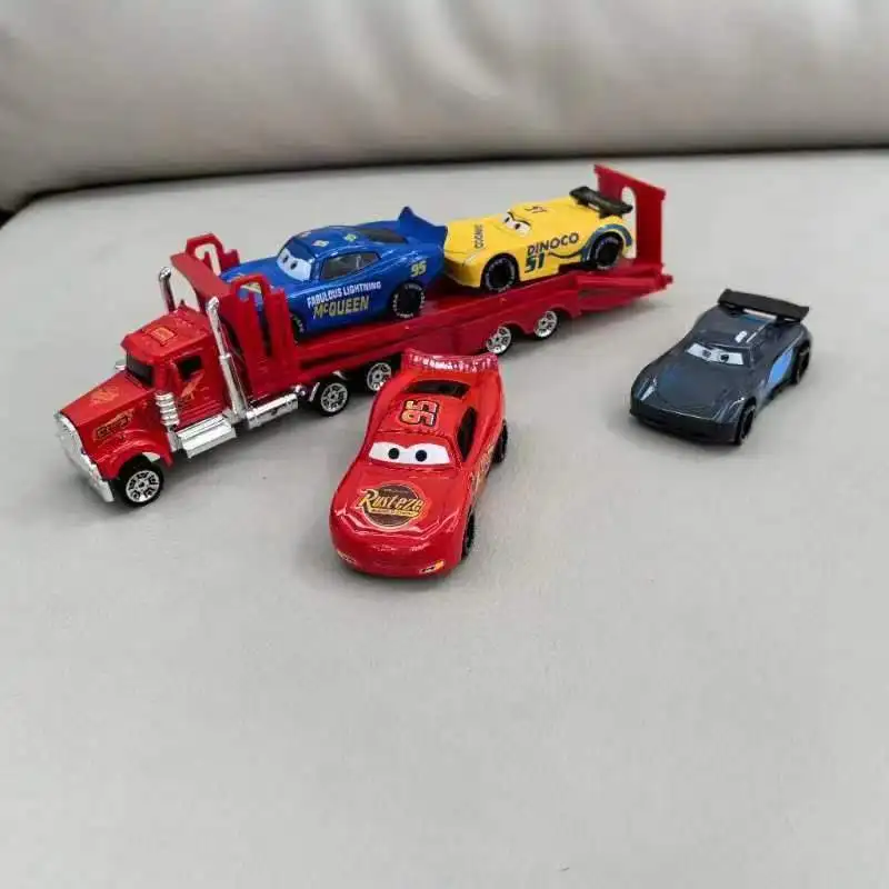 5pcs/set Disney Pixar Car 3 Lightning Mcqueen Uncle Truck Jackson Storm 1:55 Diecast Metal Car Cartoon Model Toys For Kids Gifts