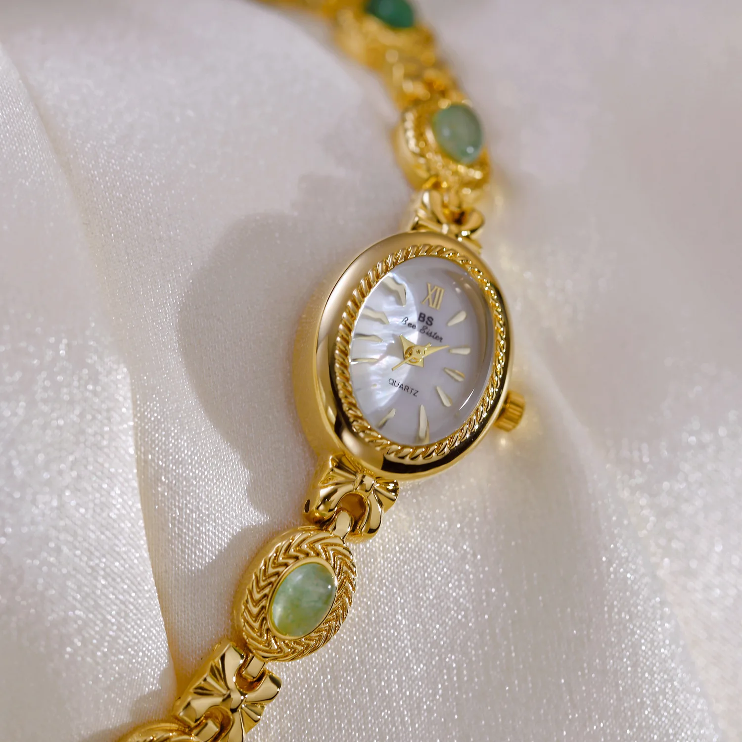 

Легкие роскошные модные женские часы, кварцевые наручные часы с цепочкой из натурального нефрита, уникальные высококачественные темпераментные женские часы-браслет