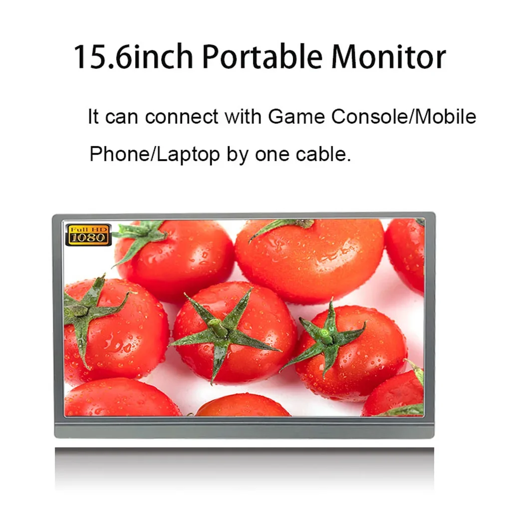 Portable Laptop Monitor 15.6 Inch 1080P IPS Eye Care Screen with Stand 180° Adjustable External Monitor for Laptop Phone Mac
