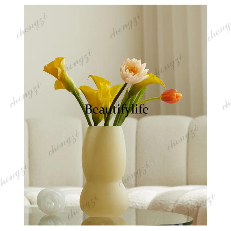Gourd-shaped big-bellied glass vase ornament, home decoration, hydroponic vase