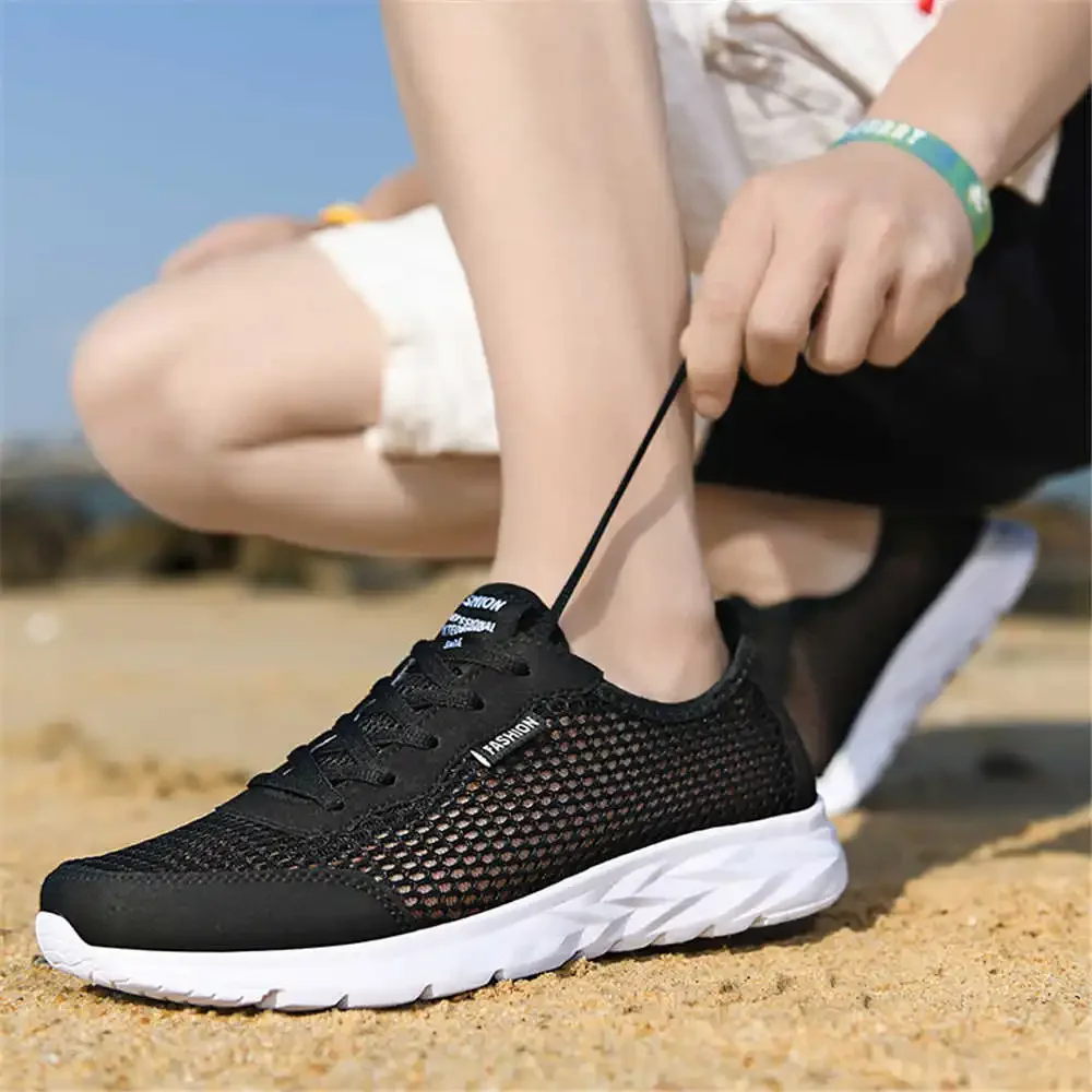 Lace Up Number 44 Sneakers Men Black Casual Shoes Without Heels Black Men's Boot Sports Wide Foot Classical Athlete Health