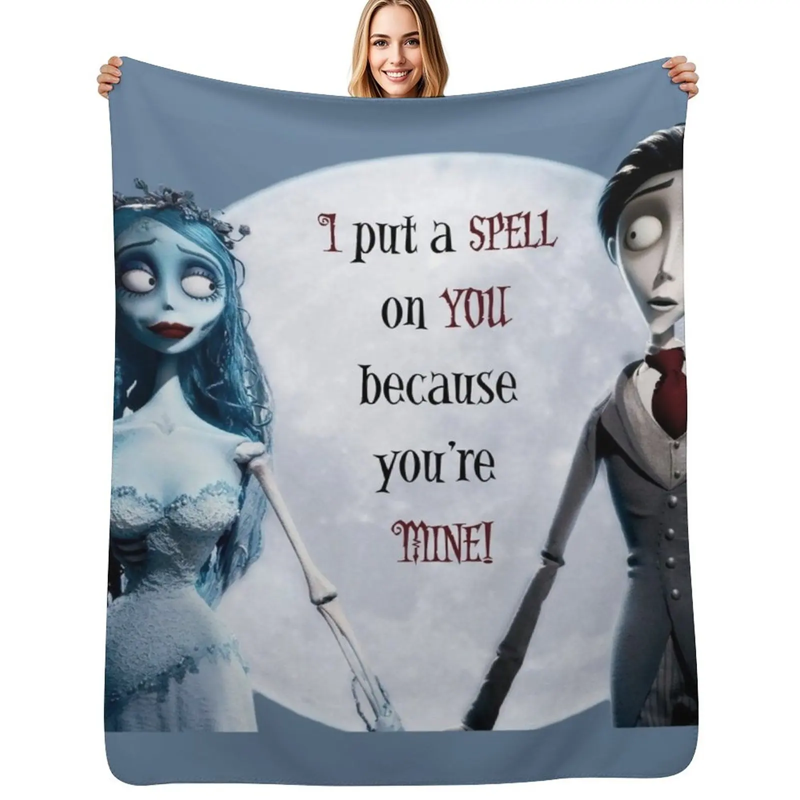 

Halloween Love Couple Corpse Bride Throw Blanket Designers Soft Plush Plaid blankets ands blankets and throws Blankets