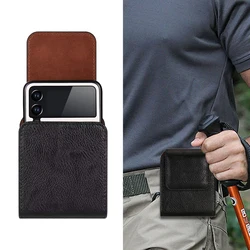 For Samsung Galaxy Z Flip6 Flip5 Flip4 Flip3 Flip2 5G Belt Clip Holster Case Cover Leather Waist Bag Motorola Razr 40 Phone Bag