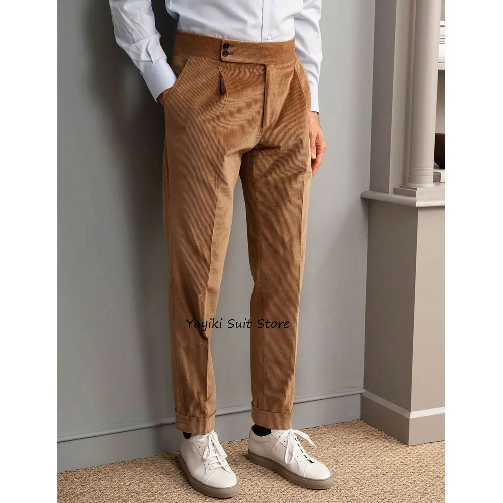 

Work Pants Classic Men's Pants for Man Business Casual Straight Leg Corduroy Fabric Trousers Trouser Tailoring Clothing