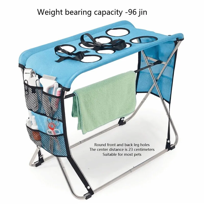 Foldable Stainless Steel Pet Grooming Table Heavy Duty Dog Cat Bathing Station with Scale Portable Professional Trimming Stand