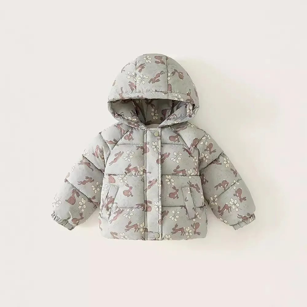 2024 New Boys and Girls Cotton Coat Fashion Children Plush Thick Cotton Jacket Winter Warm Hooded Coat for Children