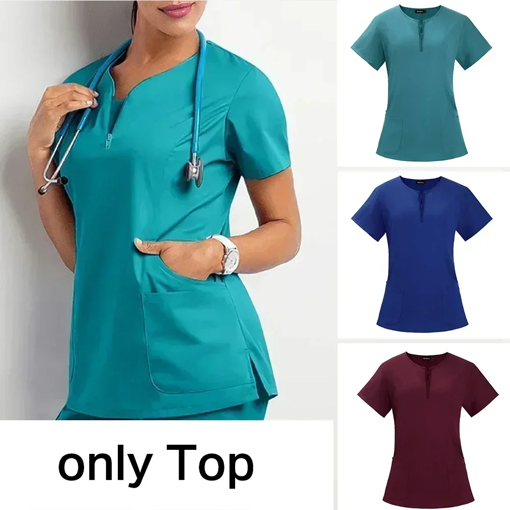 Dental Surgeon Scrubs Separate Hand Wash Suit Set Top Stretch Quick Drying Hospital Nurse Top Clinic Shirt Nurse Scrubs Tops