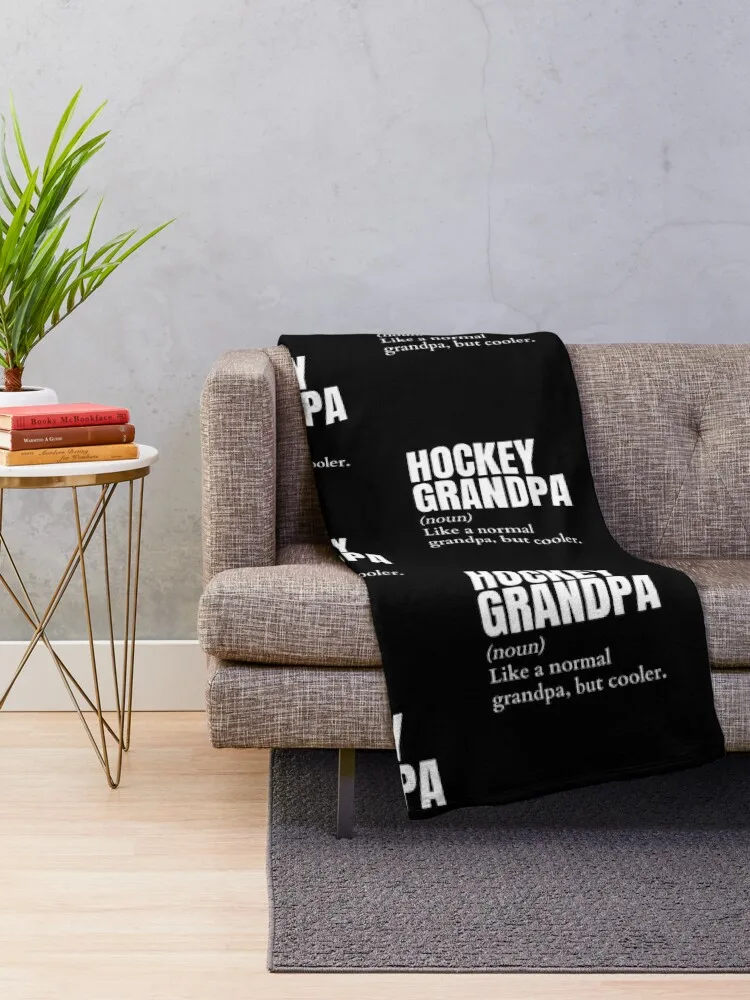 Funny Hockey Grandpa Definition Throw Blanket Hair Soft Big heavy to sleep Blankets