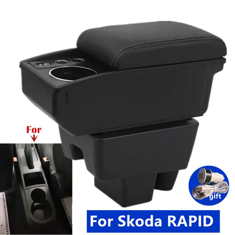 

Автомобильный подлокотник, двухслойный ящик для хранения для Skoda RAPID, подлокотник для Volkswagen, новый держатель для чашки поло, модернизированные автомобильные аксессуары