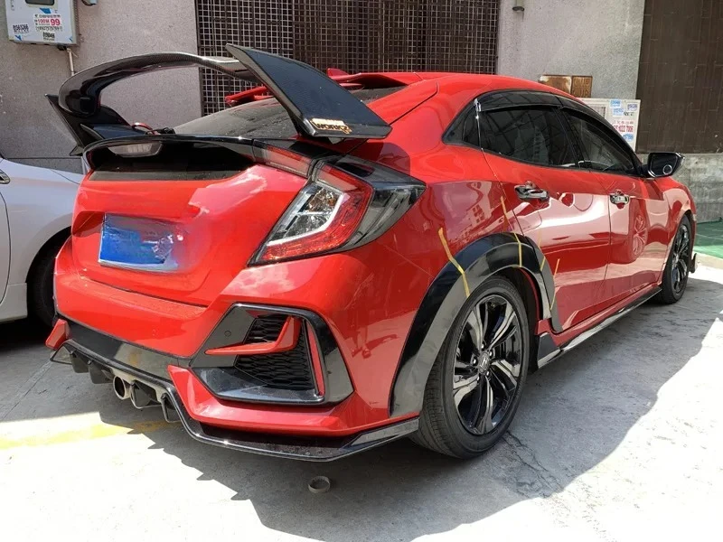 

Подходит для Honda 10-го поколения, двухавтомобиль Civic FK7, модифицированный тип R, большой хвост FK8, спойлер из углеродного волокна, фиксированное ветровое крыло