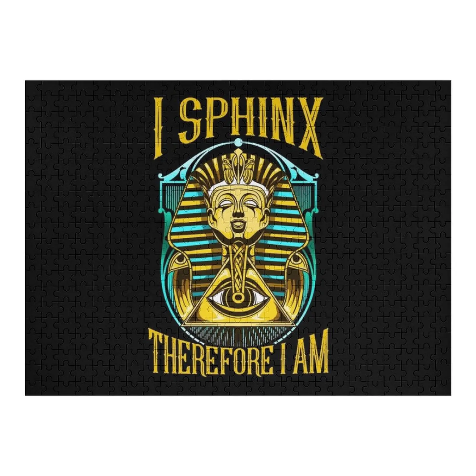 

Cute & Funny I Sphinx Therefore I Am Pun Egyptian Jigsaw Puzzle Scale Motors Wooden Name Custom Personalized Puzzle