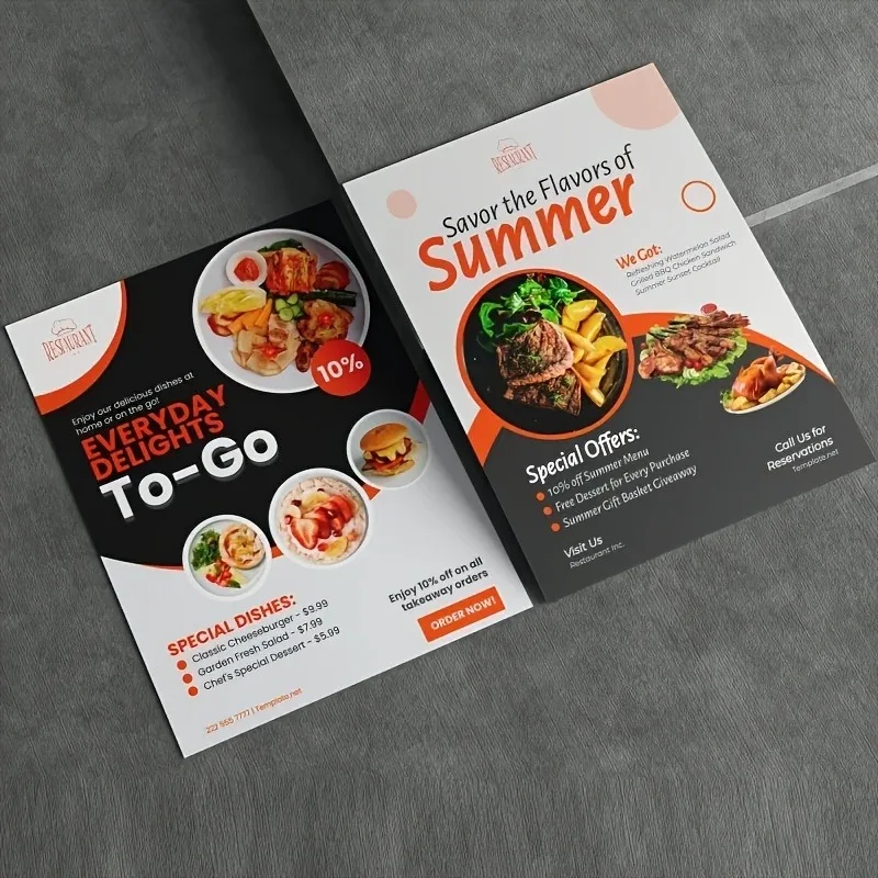 

A5 Flyers 500pcs Custom Printing Service Business Promotion Leaflets Advertising Flyer For Store Event Marketing Print On Demand