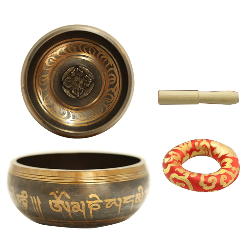 Exquisite Prayer Bowl Home Art Craft Ornament 1 Set Sound Bowl Anti Corrosion Yoga Meditation Singing Bowl