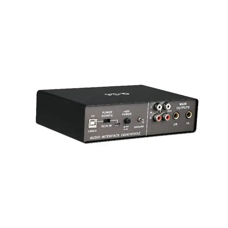 TEYUN Q-24 Professionele audio-geluidskaart met elektrische gitaarmonitor Opname Live-uitzending voor zangcomputer PC Studio