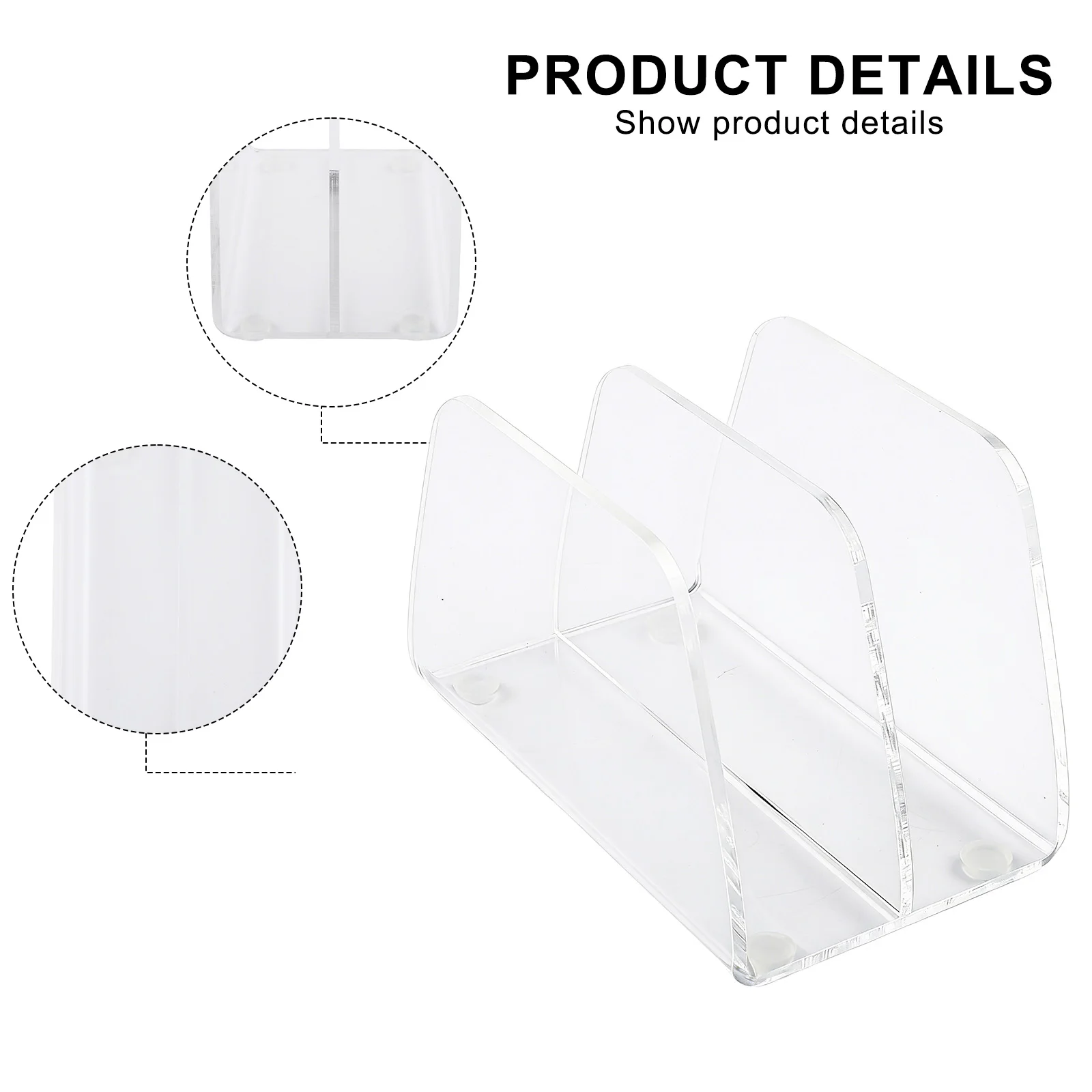 

Business Card Slot Acrylic Mail Holder For Work Desk Thick Acrylic Construction Anti-slip Base Pads Transparent Visibility