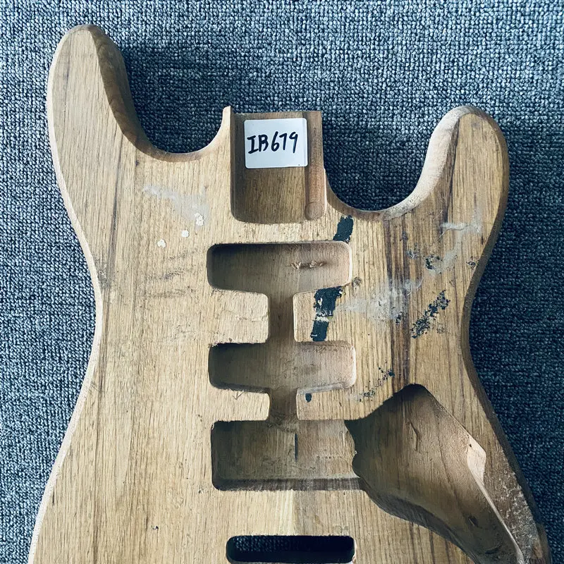 IB679 Chinese Alder Wood Unfinished ST Guitar Body Custom Pickups+Bridges No Paints DIY Replace Electric Guitar Parts Damages