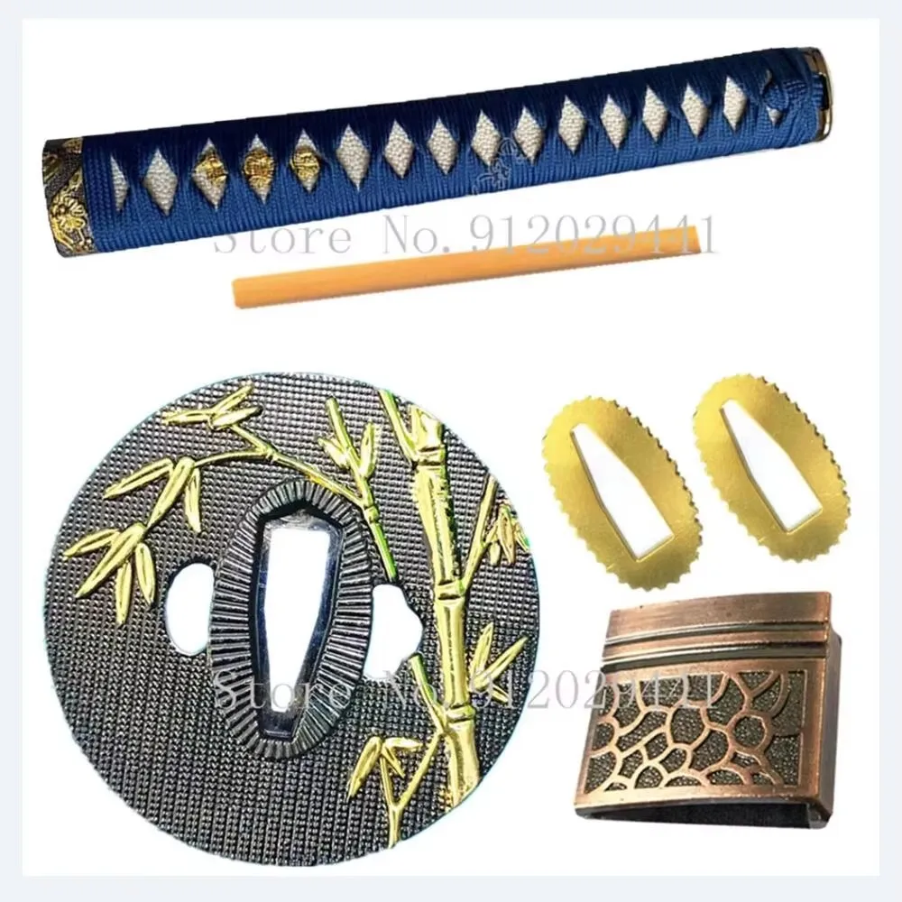 

26cm Handle Alloy Set Tsuka Tsuba+Menuki+Fuchi+Kashira+Habaki+Seppa Fittings For Japanese Sword Samurai Katana Accessory